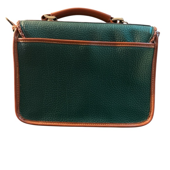 Dooney & Bourke Surrey Carrier Evergreen and British Tan Satchel Pebbled Leather - Picture 5 of 14